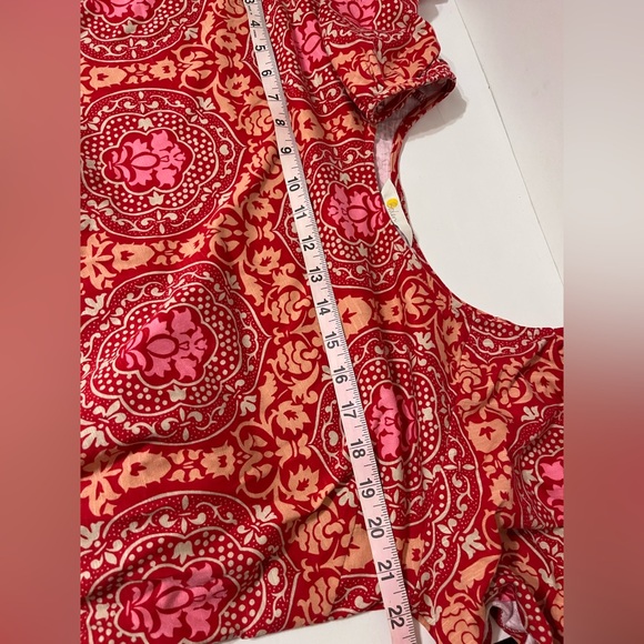 Boden Scoop‎ Neck Jersey Mini Dress Poinsettia, Exotic Tile Red Women’s 16/18 - Picture 7 of 8